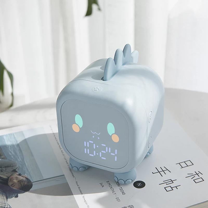 Led Cartoon Alarm Clock Voice Control Digital Household Appliances - DailySale