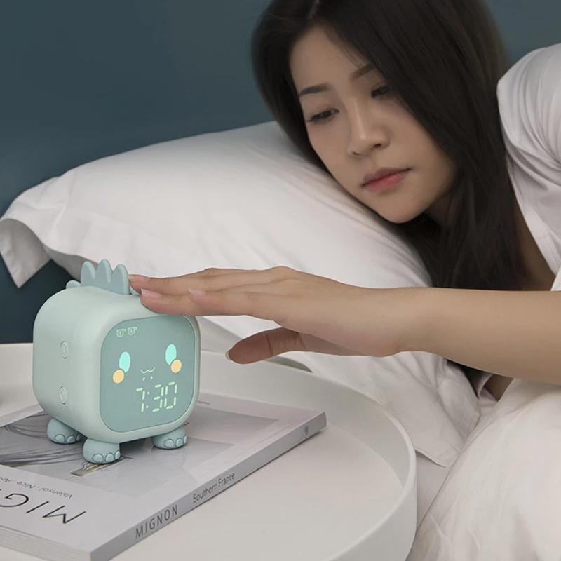 Led Cartoon Alarm Clock Voice Control Digital Household Appliances - DailySale