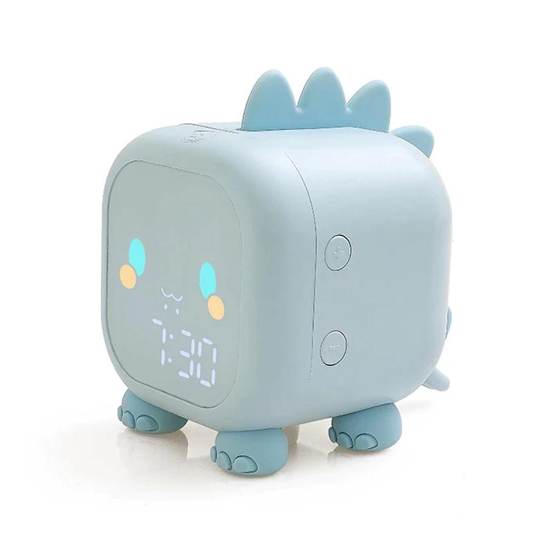 Led Cartoon Alarm Clock Voice Control Digital Household Appliances Sky Blue - DailySale