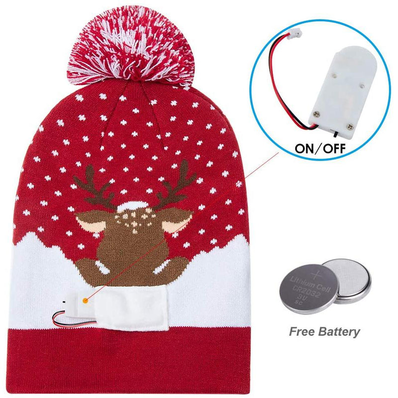 LED Christmas Knitted Hat