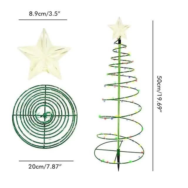 LED Christmas Tree Outdoor Solar Ground Plug Lights Holiday Decor & Apparel - DailySale