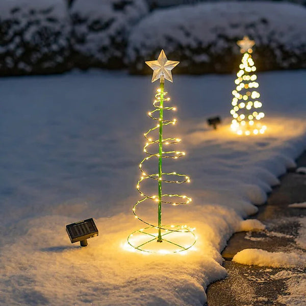 LED Christmas Tree Outdoor Solar Ground Plug Lights Holiday Decor & Apparel Warm White - DailySale