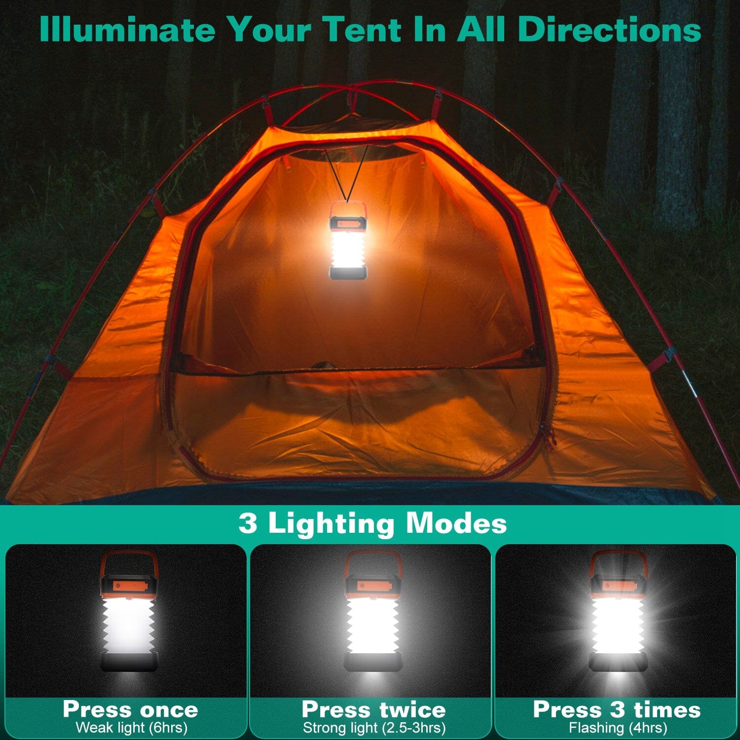 LED Collapsible Solar Camping Lantern Sports & Outdoors - DailySale