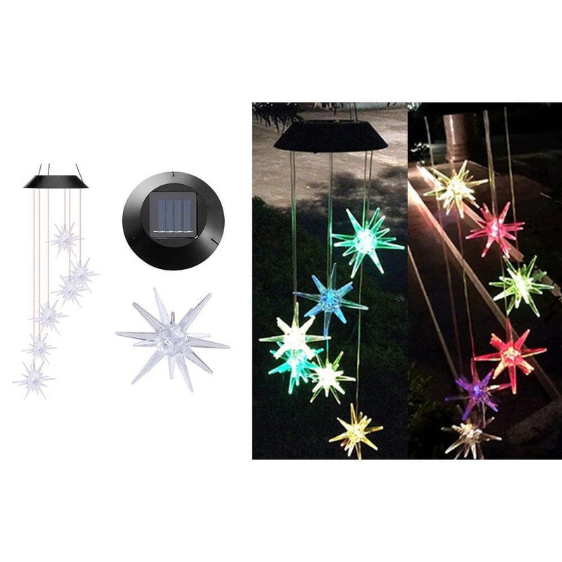 LED Color-Changing Solar Explosion Star Wind Chime String & Fairy Lights - DailySale