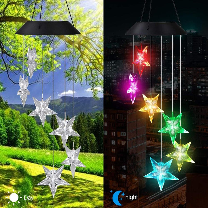 LED Color-Changing Solar Power Ball Wind Chime Outdoor Lighting - DailySale