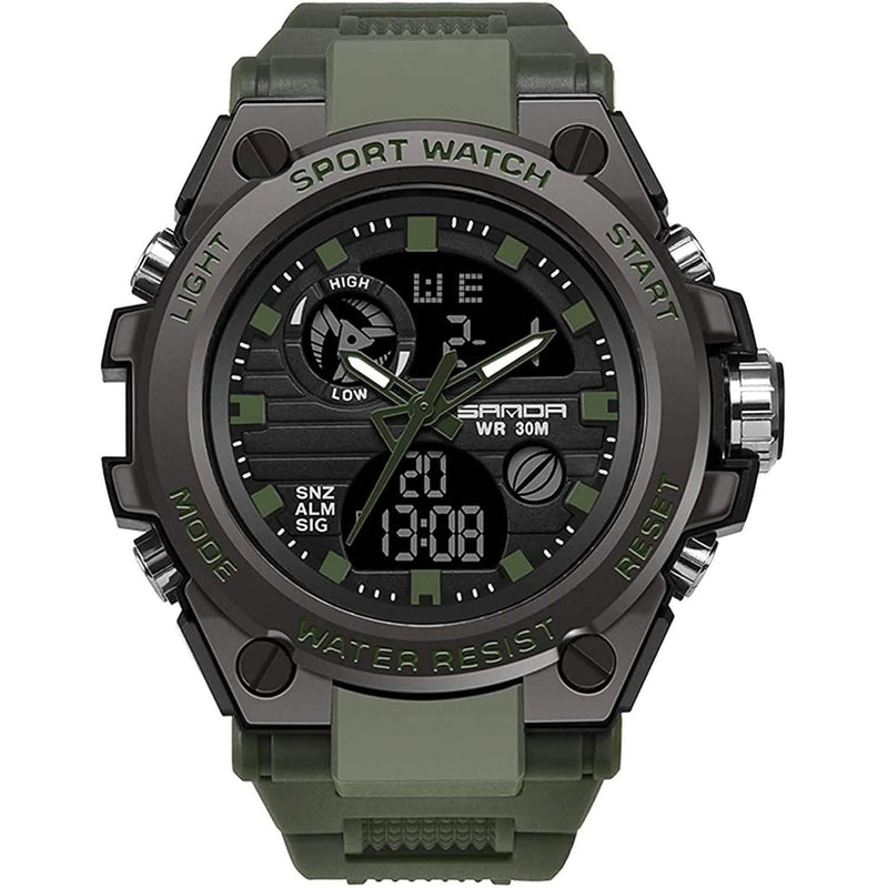 LED Digital Military Watch Classic Casual Sport Watch Men's Shoes & Accessories Green - DailySale