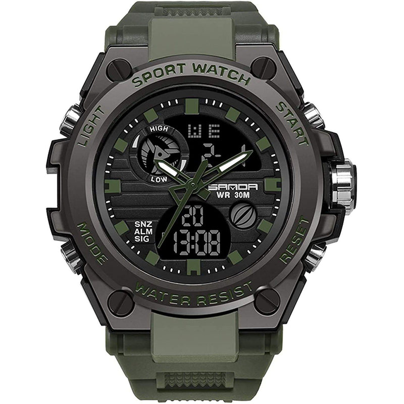 LED Digital Military Watch Classic Casual Sport Watch Men's Shoes & Accessories Green - DailySale