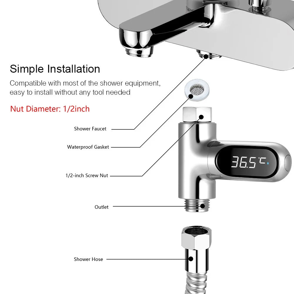 LED Digital Shower Thermometer Bath - DailySale