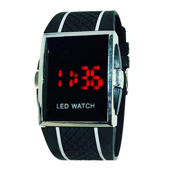 LED Digital Sports Wrist Watch Fitness Black/White - DailySale