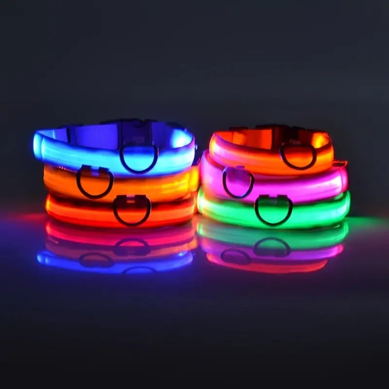 LED Dog Collars Light Adjustable Flashing Luminous Collar Night Anti-Lost Pet Supplies - DailySale