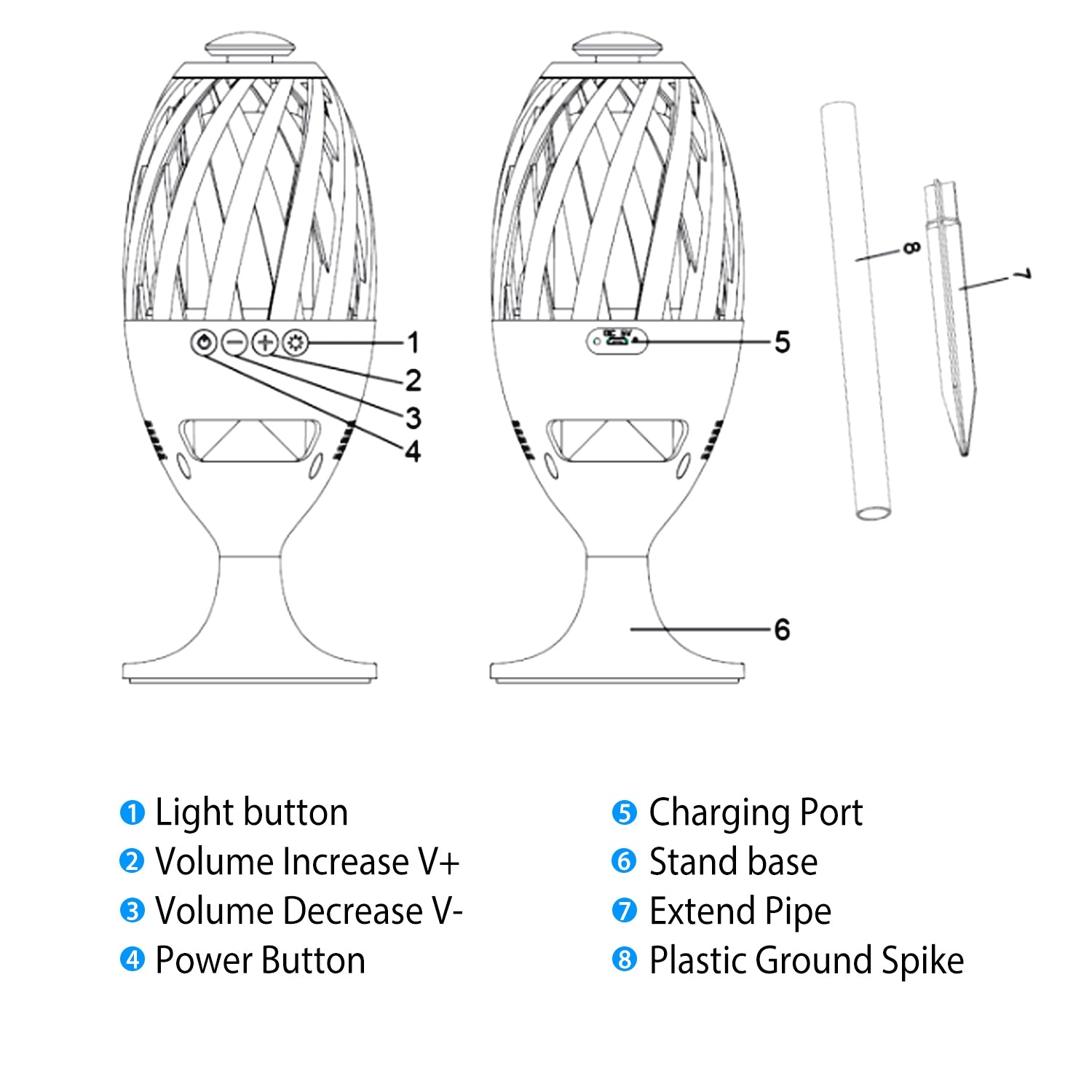 LED Flame Speakers Torch Speakers - DailySale