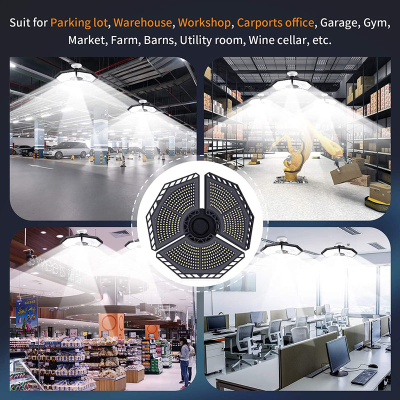 LED Garage Ceiling 360° Lighting with 576 LEDs Indoor Lighting - DailySale
