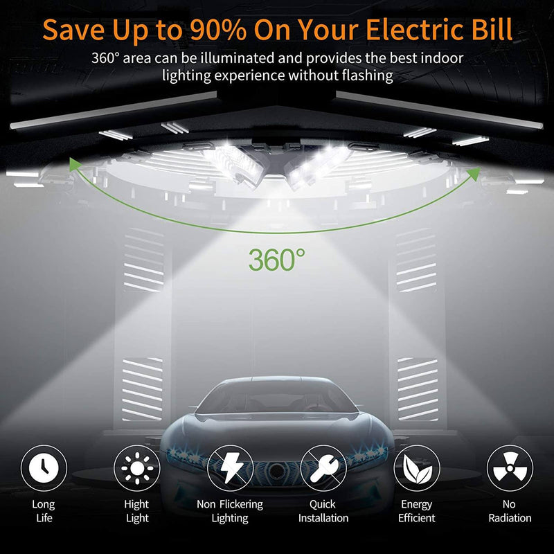 LED Garage Ceiling 360° Lighting with 576 LEDs Indoor Lighting - DailySale