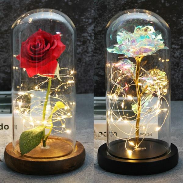 LED Glass Cover Simulation Foil Rose Flower Furniture & Decor - DailySale