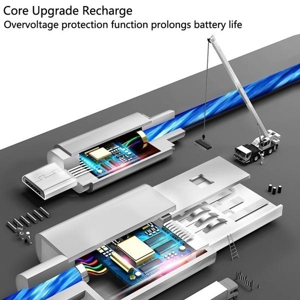 LED Light USB Charger Cable 3-in-1 Fast Charging Mobile Accessories - DailySale