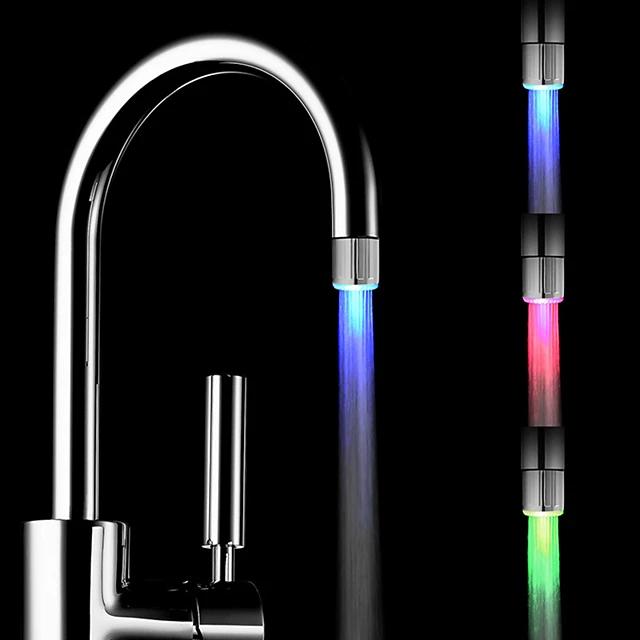 LED Light Water Faucet Tap Heads Glow LED Shower Stream Bath - DailySale