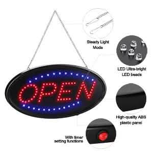 LED Open Sign Advertisement Board Electric Display with Remote Control and Timing Function Everything Else - DailySale