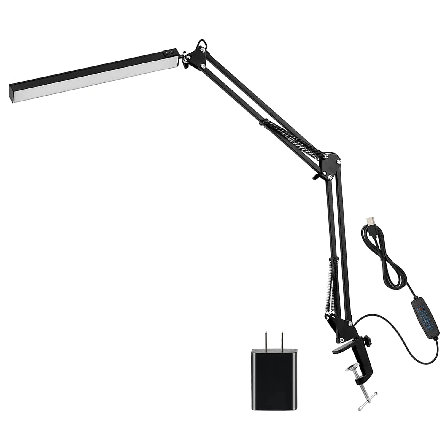 LED Reading Desk Lamp with Clamp Adjustable Swing Arm Indoor Lighting - DailySale