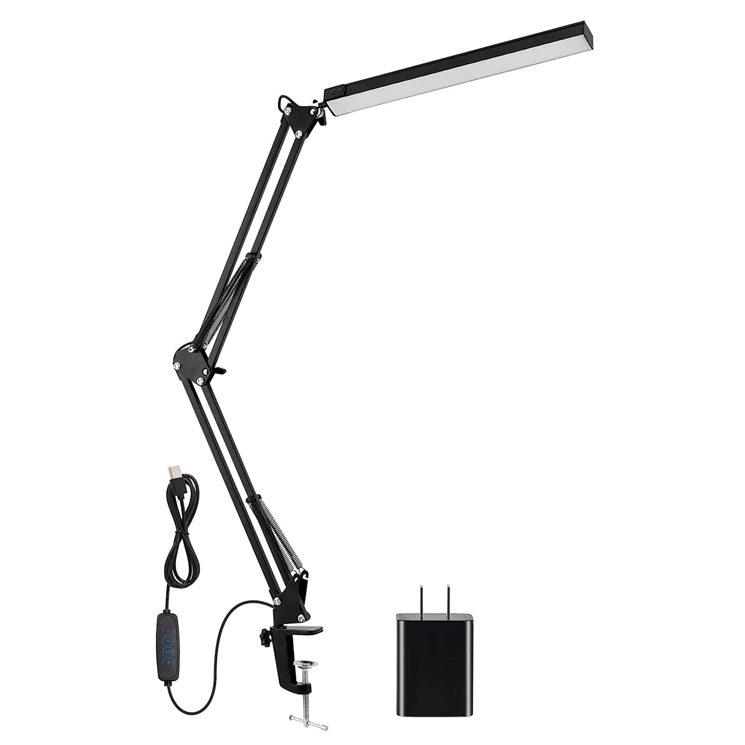 LED Reading Desk Lamp with Clamp Adjustable Swing Arm Indoor Lighting - DailySale