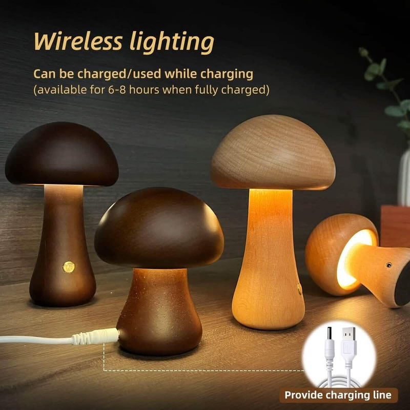 LED Rechargeable Creative Mushroom Table Lamp Indoor Lighting - DailySale
