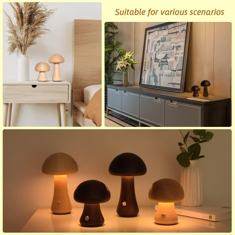 LED Rechargeable Creative Mushroom Table Lamp Indoor Lighting - DailySale