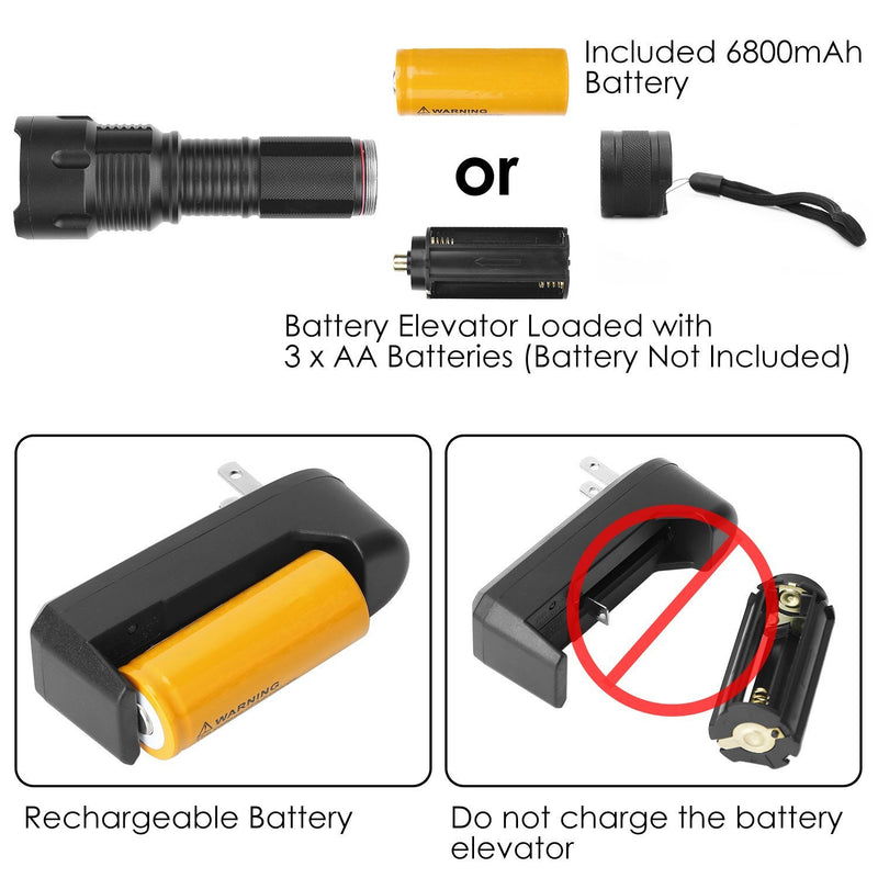 LED Rechargeable Zoomable Flashlight Sports & Outdoors - DailySale