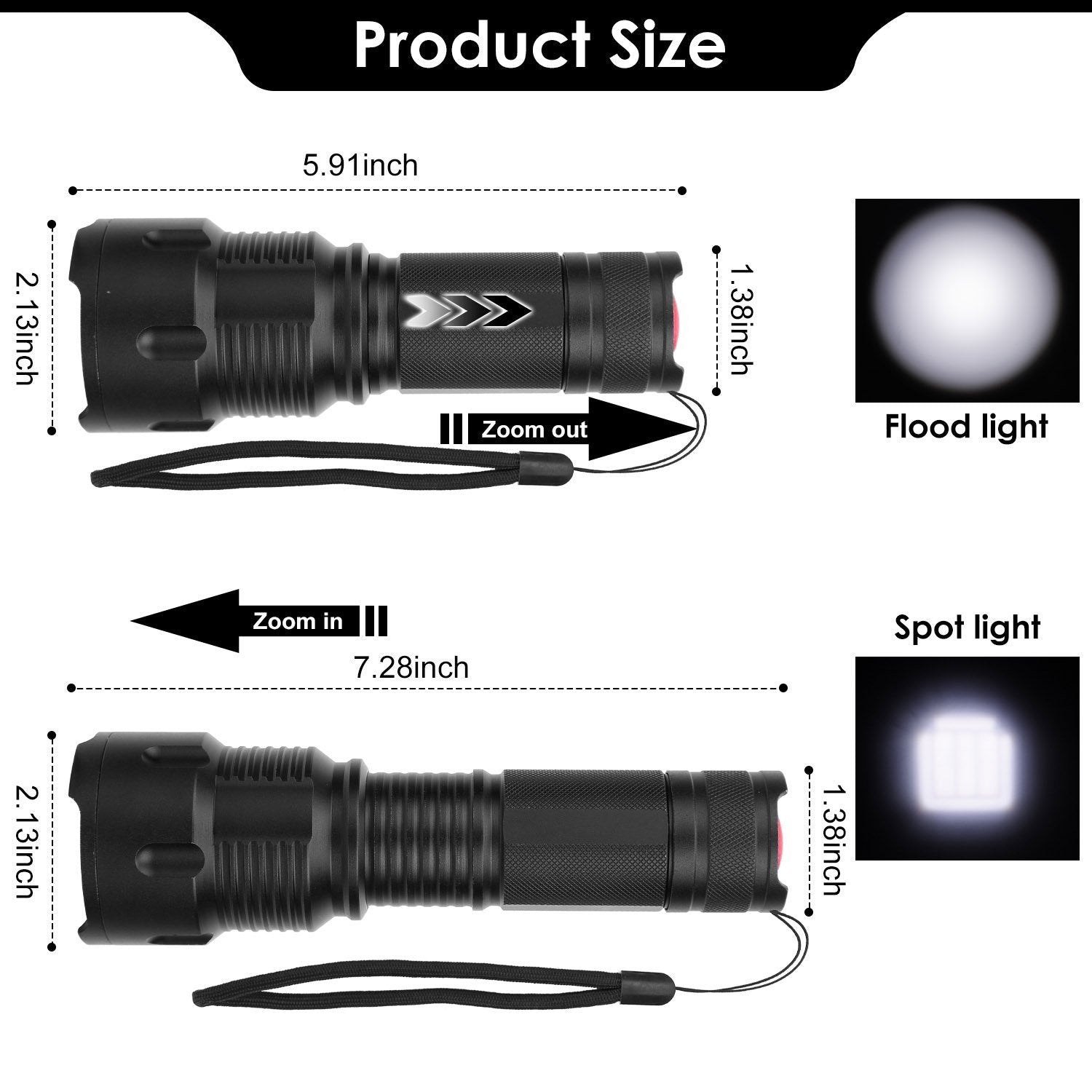 LED Rechargeable Zoomable Flashlight Sports & Outdoors - DailySale