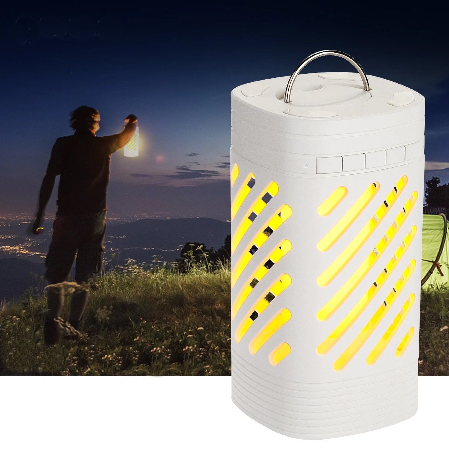 LED Smart Touch Bluetooth Speaker Rechargeable Camping Lamp Sports & Outdoors - DailySale