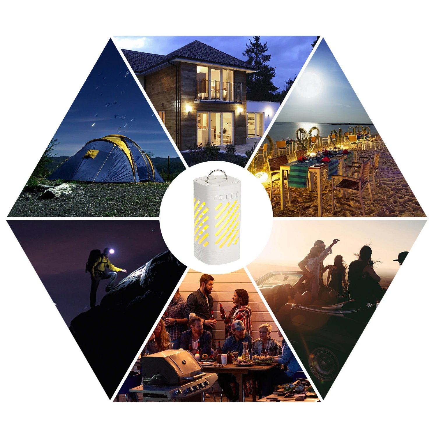 LED Smart Touch Bluetooth Speaker Rechargeable Camping Lamp Sports & Outdoors - DailySale