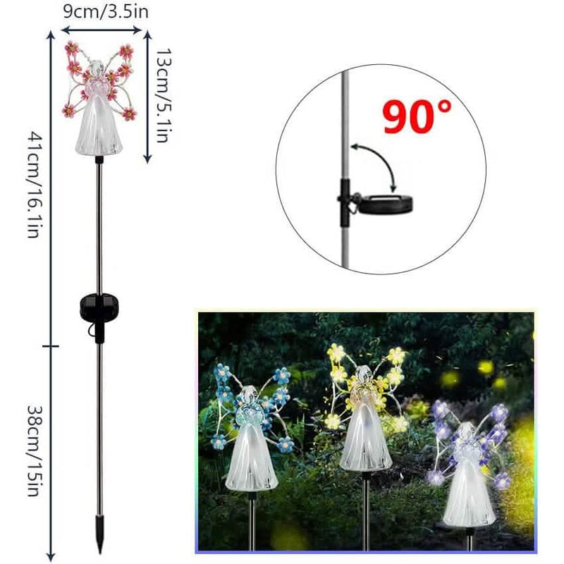 LED Solar Angel Garden Stake Lights Outdoor Lighting - DailySale