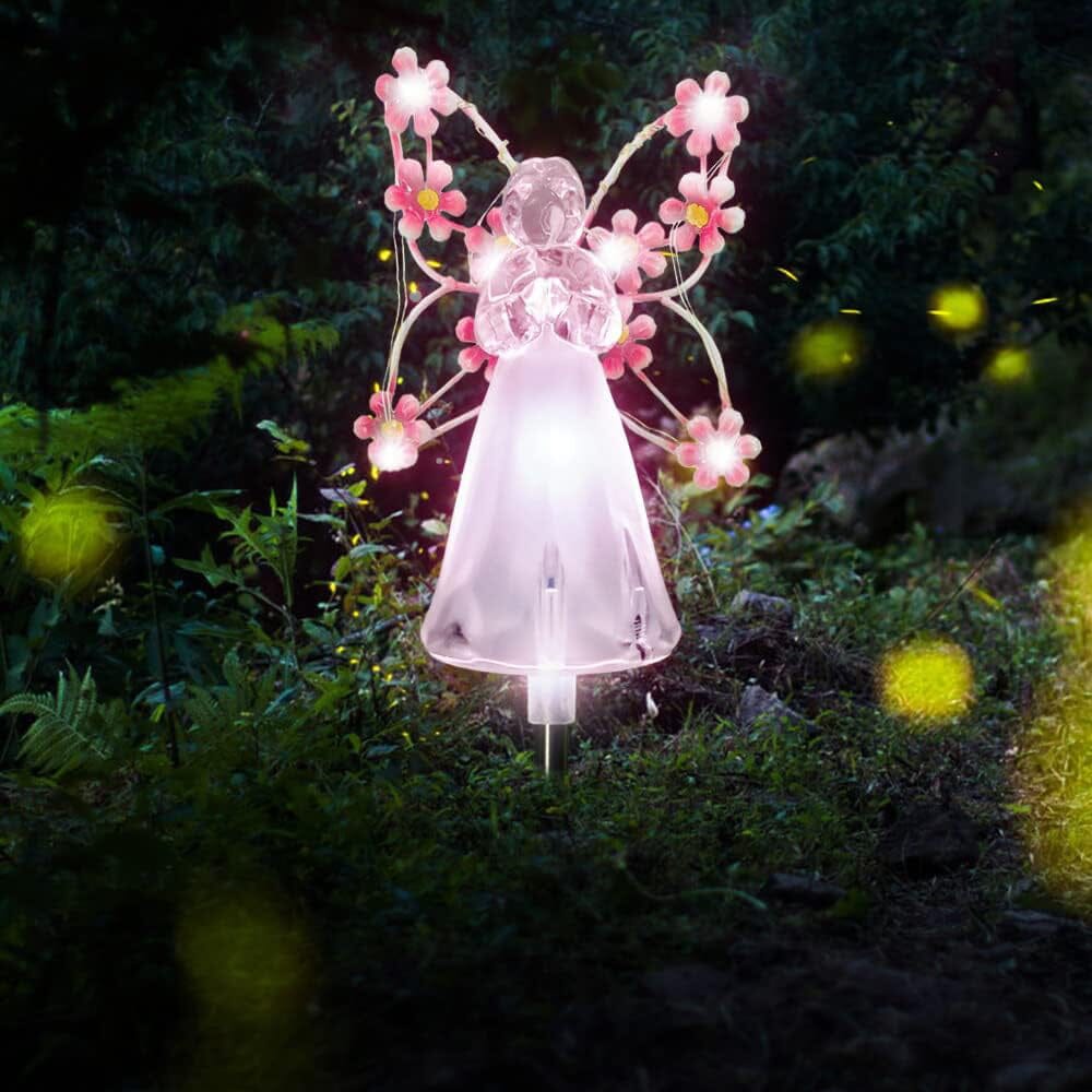 LED Solar Angel Garden Stake Lights Outdoor Lighting - DailySale