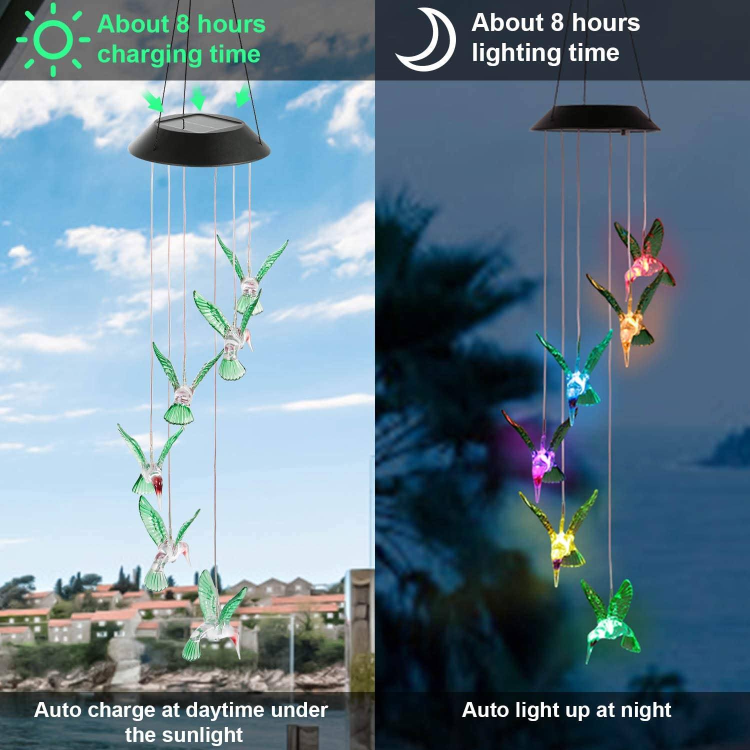 LED Color-Changing Solar Explosion Star Wind Chime