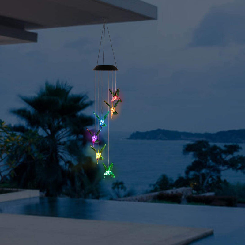 LED Solar Hummingbird Wind Chime Garden & Patio - DailySale