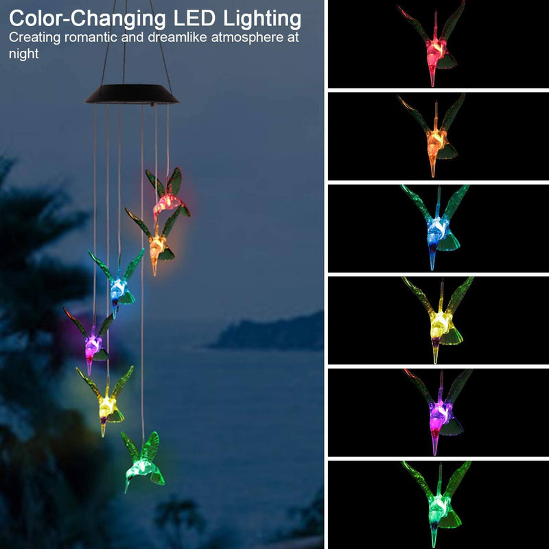LED Solar Hummingbird Wind Chime Garden & Patio - DailySale