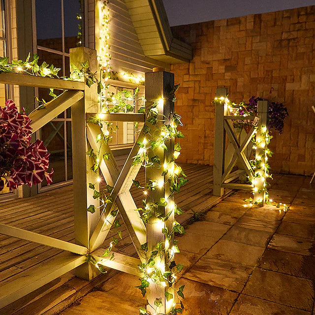 LED Solar Ivy Leaf String Light String & Fairy Lights - DailySale