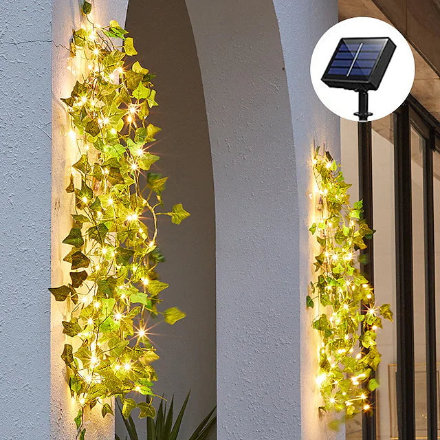 LED Solar Ivy Leaf String Light String & Fairy Lights - DailySale