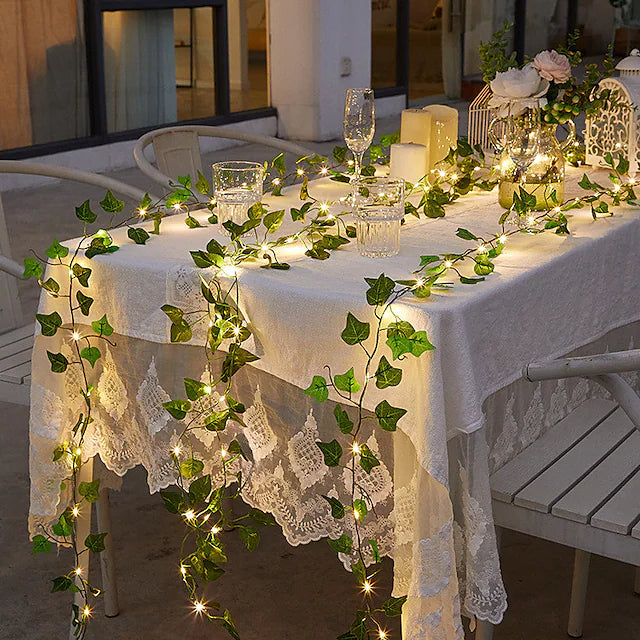 LED Solar Ivy Leaf String Light String & Fairy Lights - DailySale