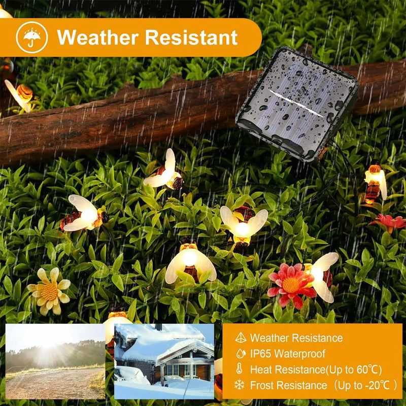 LED Solar String Bee Lights 30 Honeybees Lighting & Decor - DailySale