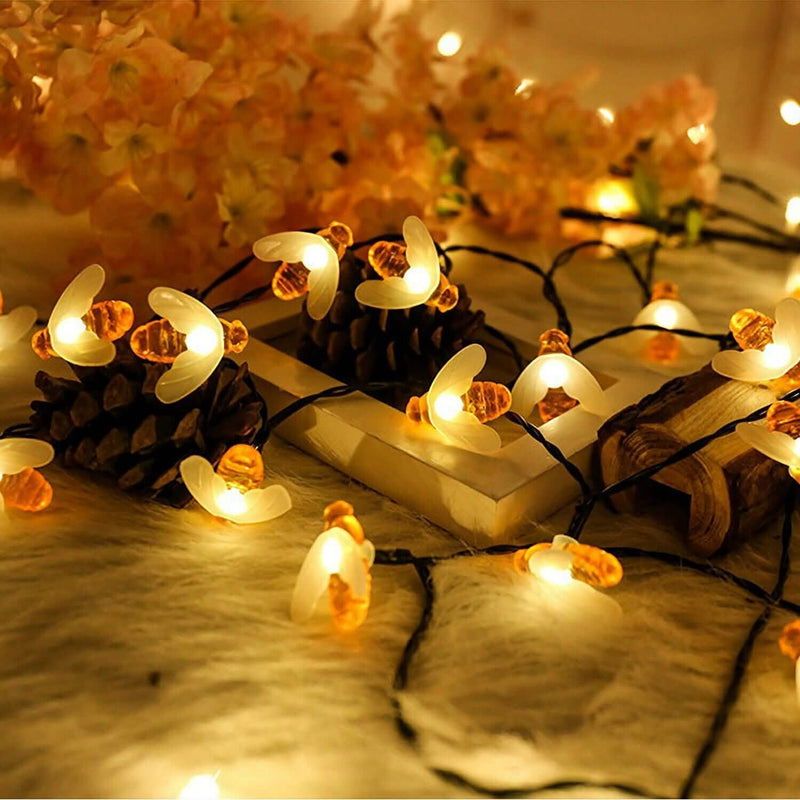 LED Solar String Bee Lights 30 Honeybees Lighting & Decor - DailySale