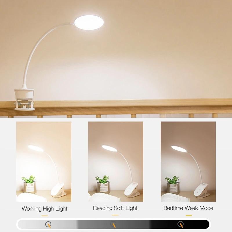 LED Touch On/off Switch with 3 Modes Desk Lamp Clip Home Lighting - DailySale