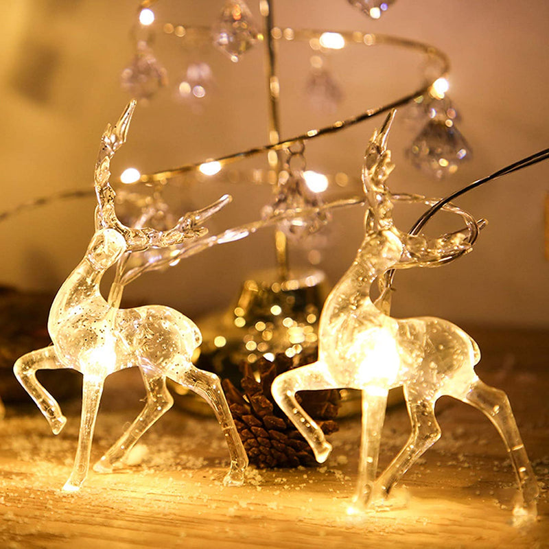 LED Warm White Christmas Lights Reindeer String Lights Holiday Decor & Apparel - DailySale