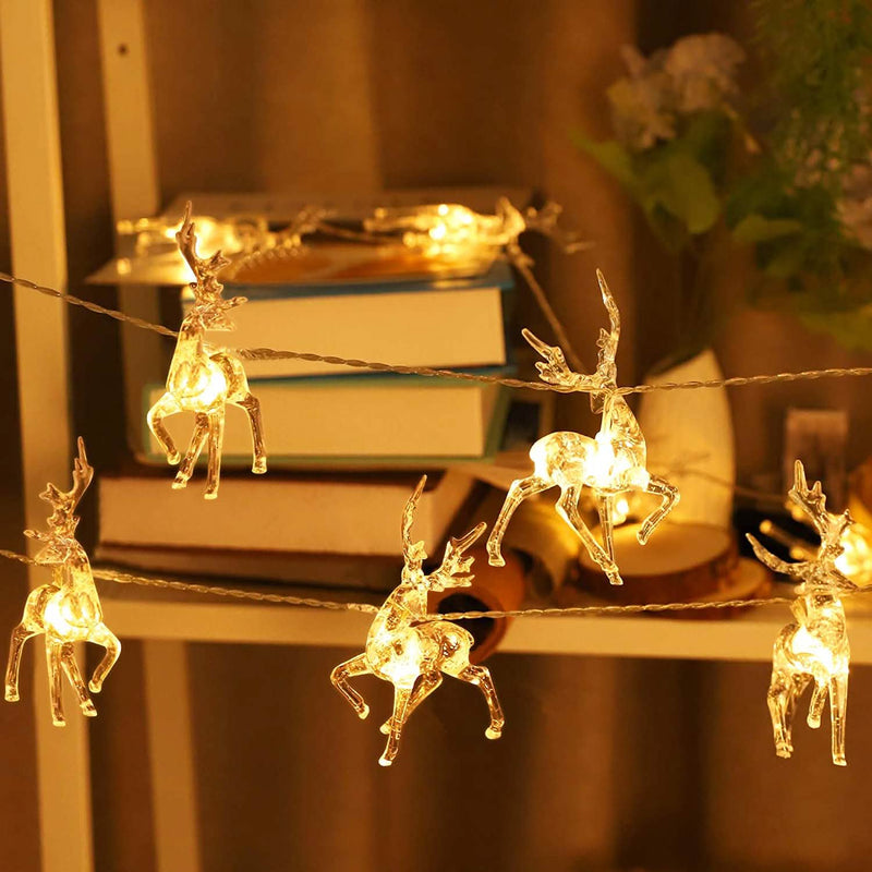 LED Warm White Christmas Lights Reindeer String Lights Holiday Decor & Apparel - DailySale