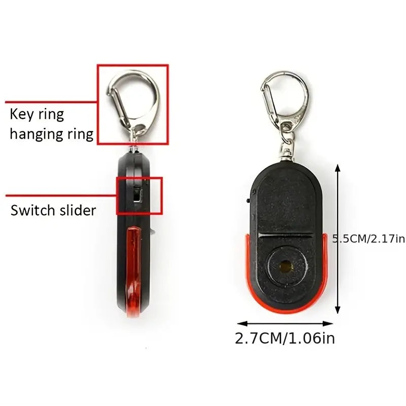 LED Whistle Key Finder Flashing Beeping Sound Control Alarm Anti-Lost Key Locator Finder Tracker With Key Ring Everything Else - DailySale