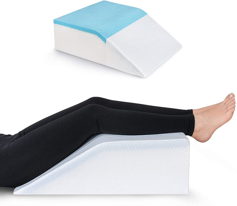 Leg Elevation Pillow with Cooling Gel - Memory Foam Leg Rest
