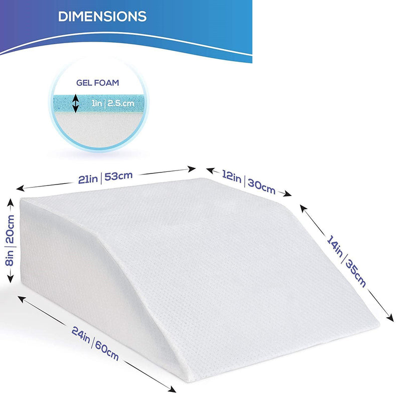  Ebung Bed Wedge Pillow with Memory Foam Top 12in - 45