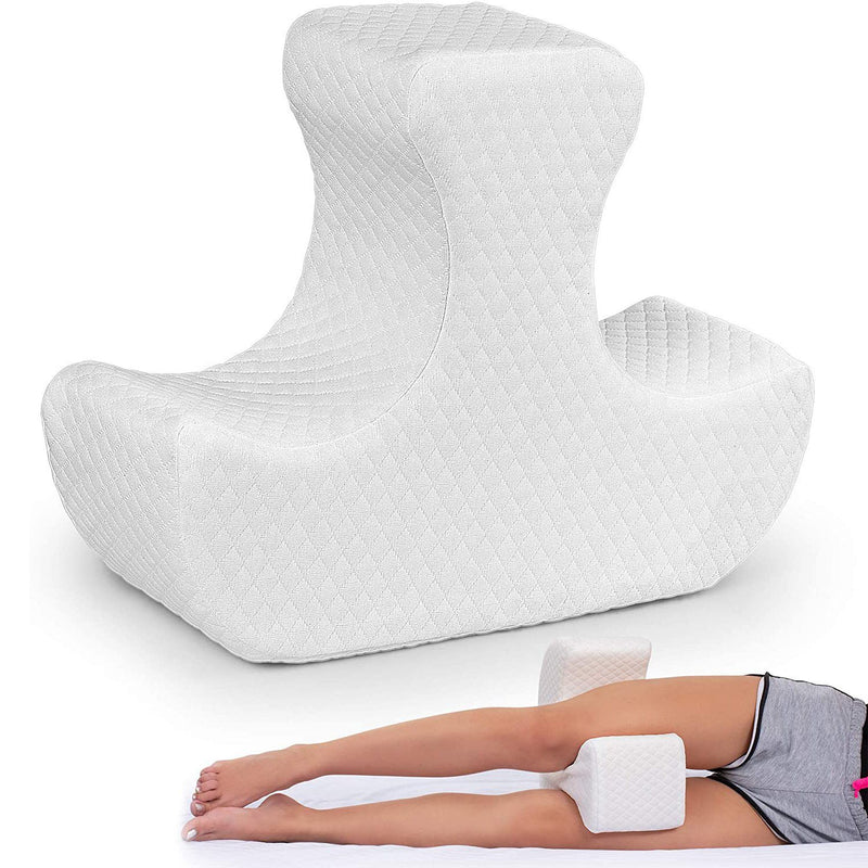 Removable Leg Memory Foam Orthopedic Pillow - Leg Back, Hip, Legs & Knee Support Wedge, Size: 26*15cm, Gray