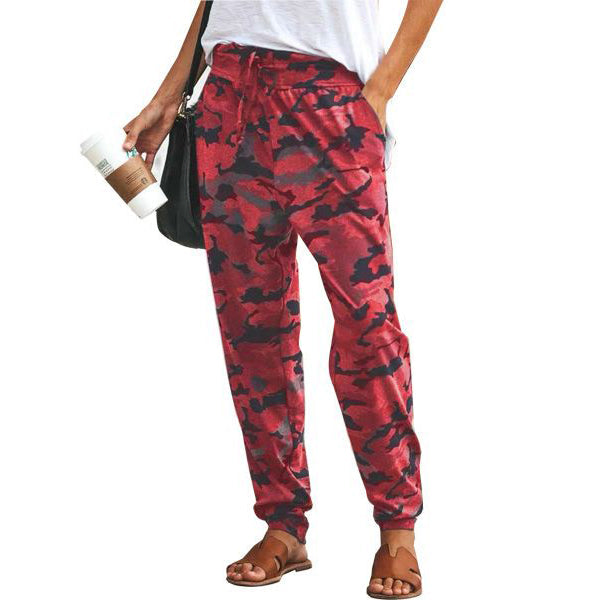 Leo Rosi Women's Casual Camo Pants Women's Bottoms Red S - DailySale