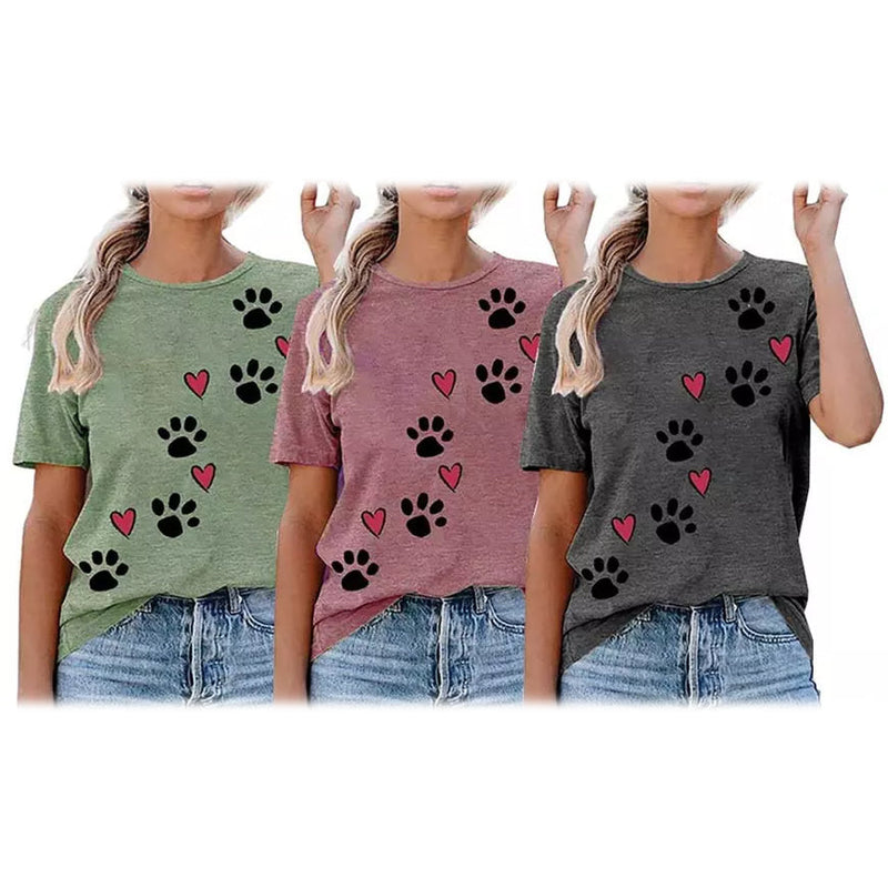 Leo Rosi Women's Dog Paw T-Shirt Women's Tops - DailySale