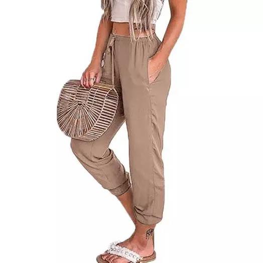 Leo Rosi Women's Summer Pants Women's Clothing Beige S - DailySale