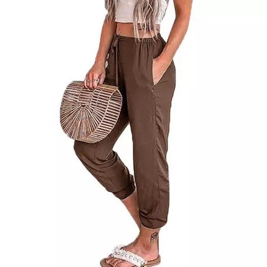 Leo Rosi Women's Summer Pants Women's Clothing Brown S - DailySale